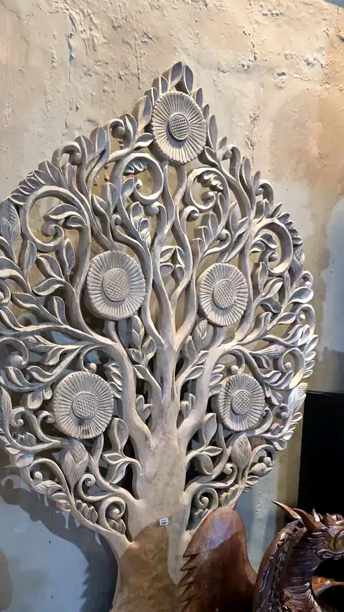 Lotus carved wall panel — photo 1